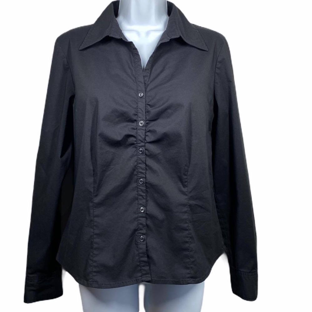 Old Navy Black Long Sleeve Button Down Dress Shirt